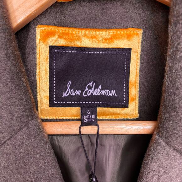 Sam Edelman Women's Wool Blend Coat in Melange Brown, Size 6 - Picture 11 of 16
